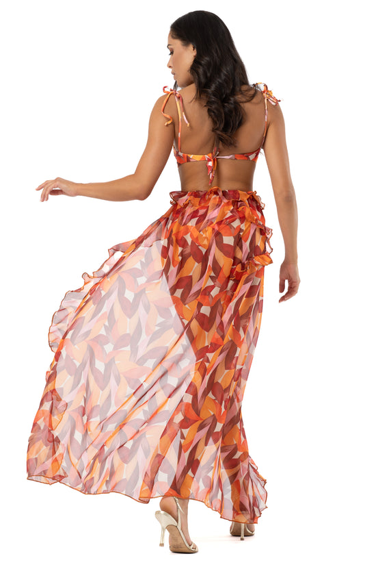 Copricostume Dilara chiffon tropicana