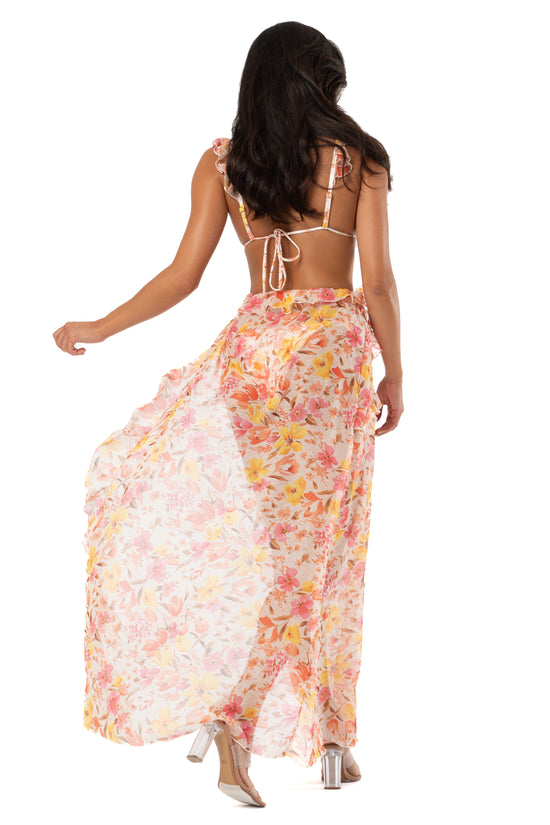 Copricostume Dilara chiffon flowers