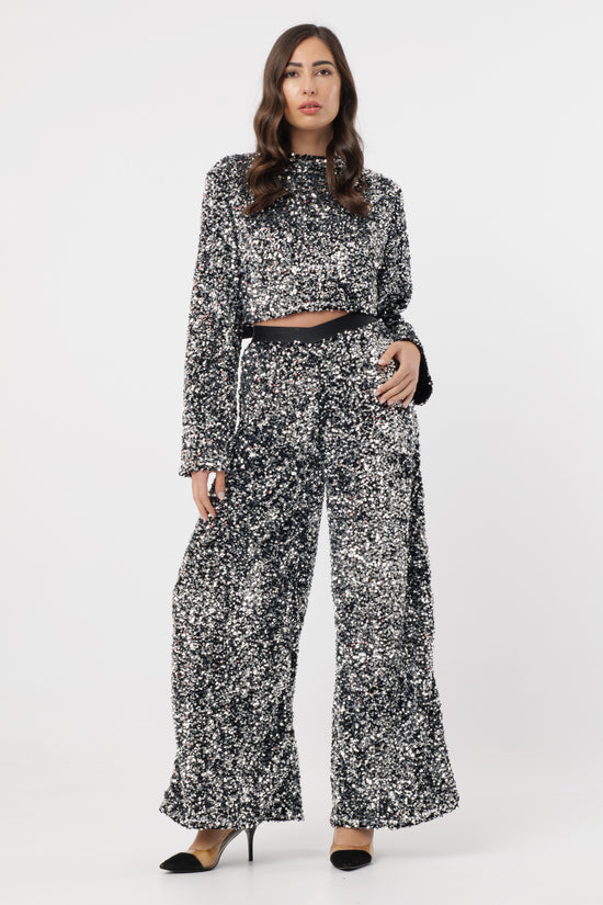 Cord-set Giacca e Pantalone Leslie Paillettes con Fiocco